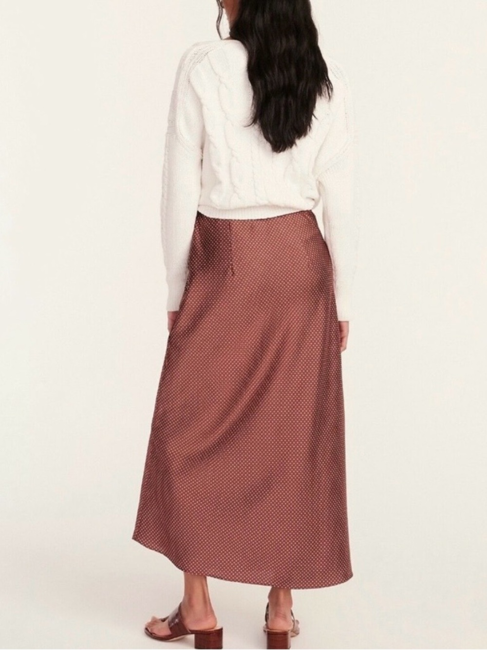 J.Crew Wrap Slip Skirt in Sable Polka Dot | XL | EUC - Picture 3 of 15